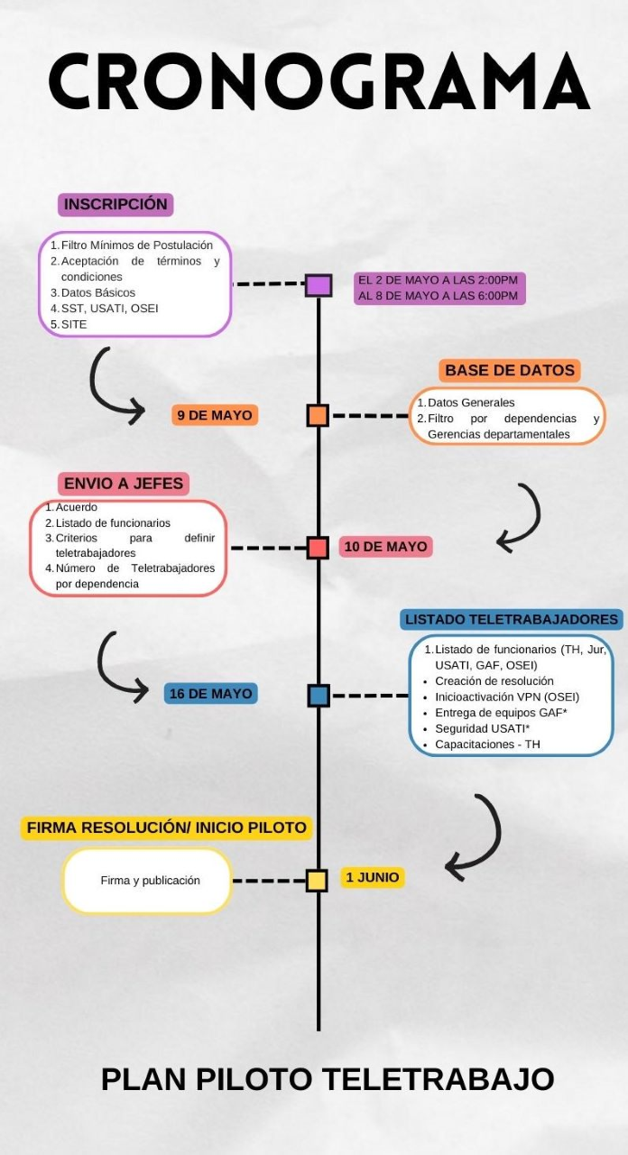 cronograma plan piloto teletrabajo